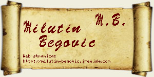 Milutin Begović vizit kartica